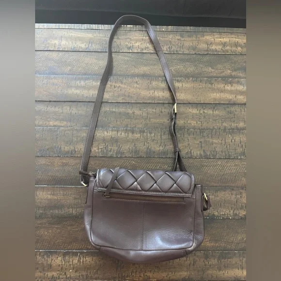 Marta Ponti Woven Brown Leather Crossbody Bag - Picture 2 of 6